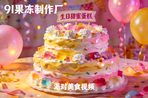 9I果冻制作厂派对美食视频 - 生日甜蜜蛋糕设计